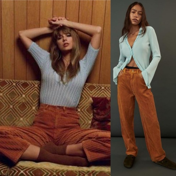 Urban Outfitters Taylor Swift Midnights BDG High Rise Baggy Corduroy Pants- 31 - Picture 1 of 14